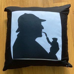 Sherlock Holmes Profile Decor Pillow